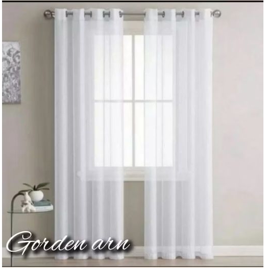 Gorden Vitrase Semokring Putih Tebal estetik Gordyn Jendela Dan Pintu Tengah Polos Transparan