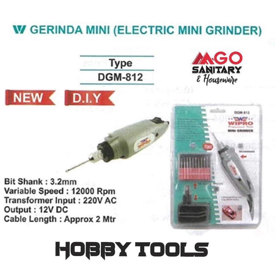 WIPRO GERINDA MINI DC / MINI DIE GRINDER SET  12V & 18vV / HOBBY TOOLS