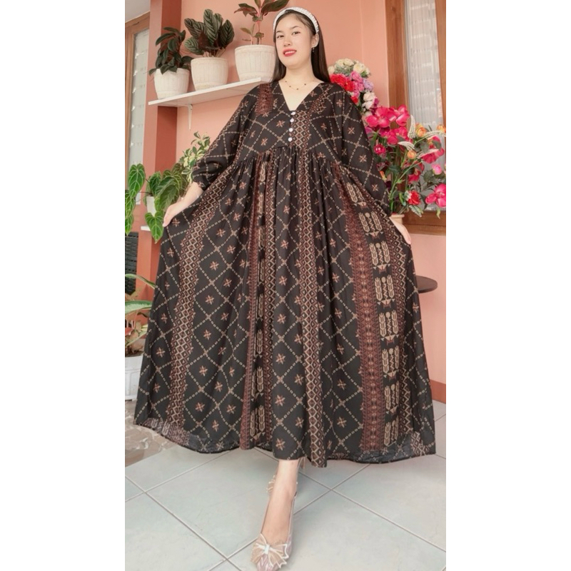 NY Midi Yulia Rayon Premium Motif Bunga-Bunga