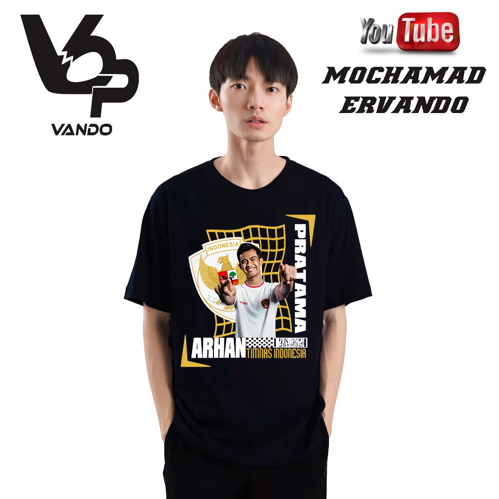 Kaos Timnas Indonesia Pratama Arhan Baju Streetwear Pria Combed 30s