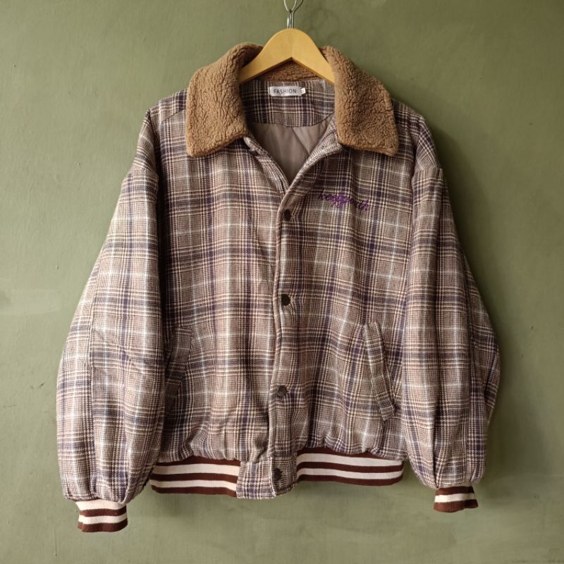 DI CUR1 JASA KURIR SPX EXPRESS LALADON BOGOR. JAKET WOOL FLANEL TARTAN BOXY OVERSIZE FASHION WOOL TA