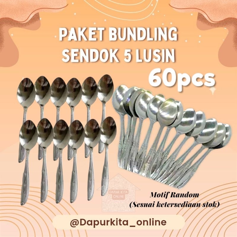 Paket Sendok 5Lusin 60 pcs / Paket Bundling Sendok 4lusin & Garpu 2lusin / Paket Sendok Garpu 6lusin