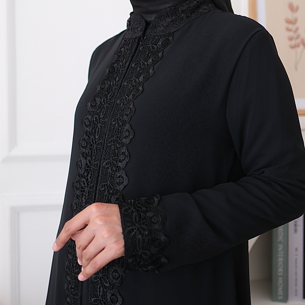 termurah agnes hijab - virly dress gamis putih lebaran 2025 terbaru remaja baju lebaran abaya hitam