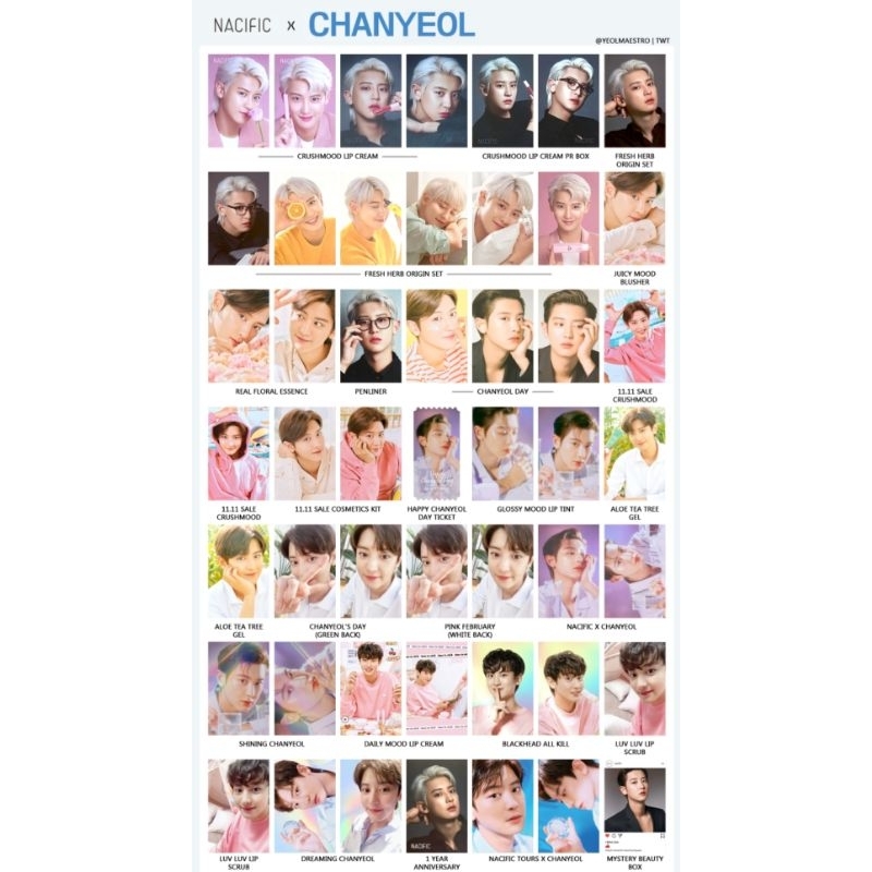 official exo chanyeol nacific photocard pc