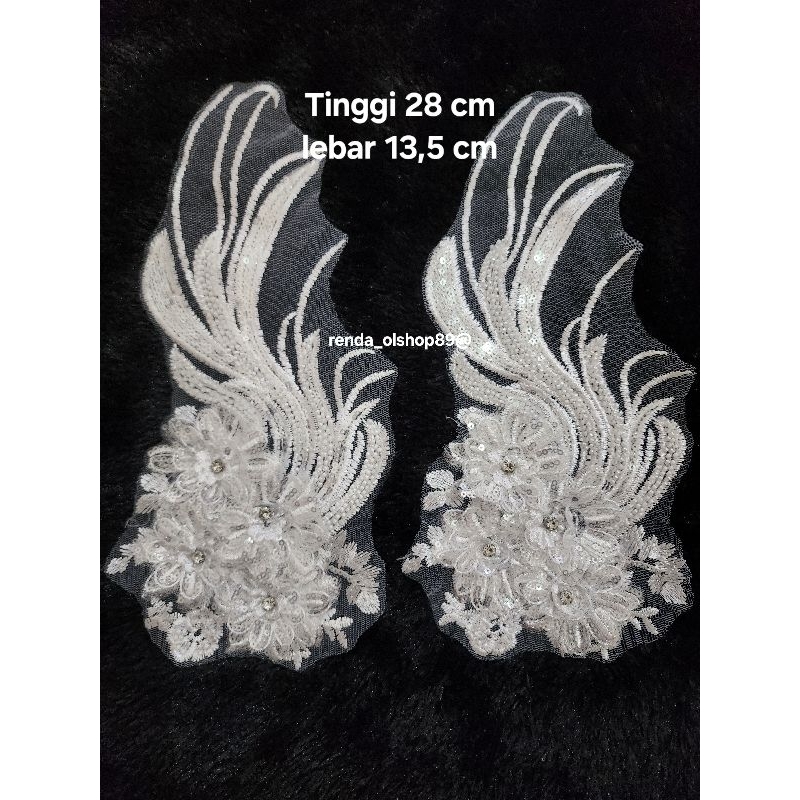 Renda bordir payet/aplikasi tempel bunga