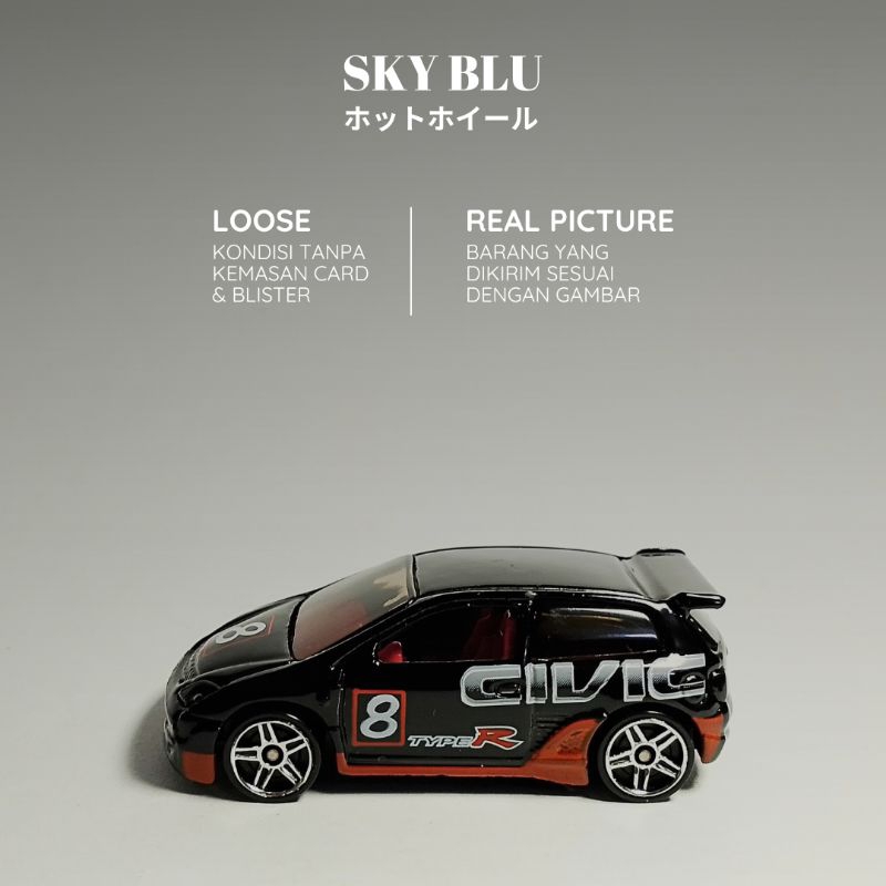 HOT WHEELS HONDA CIVIC TYPE R BLACK LOOSE (FIRST EDITION SERIES)
