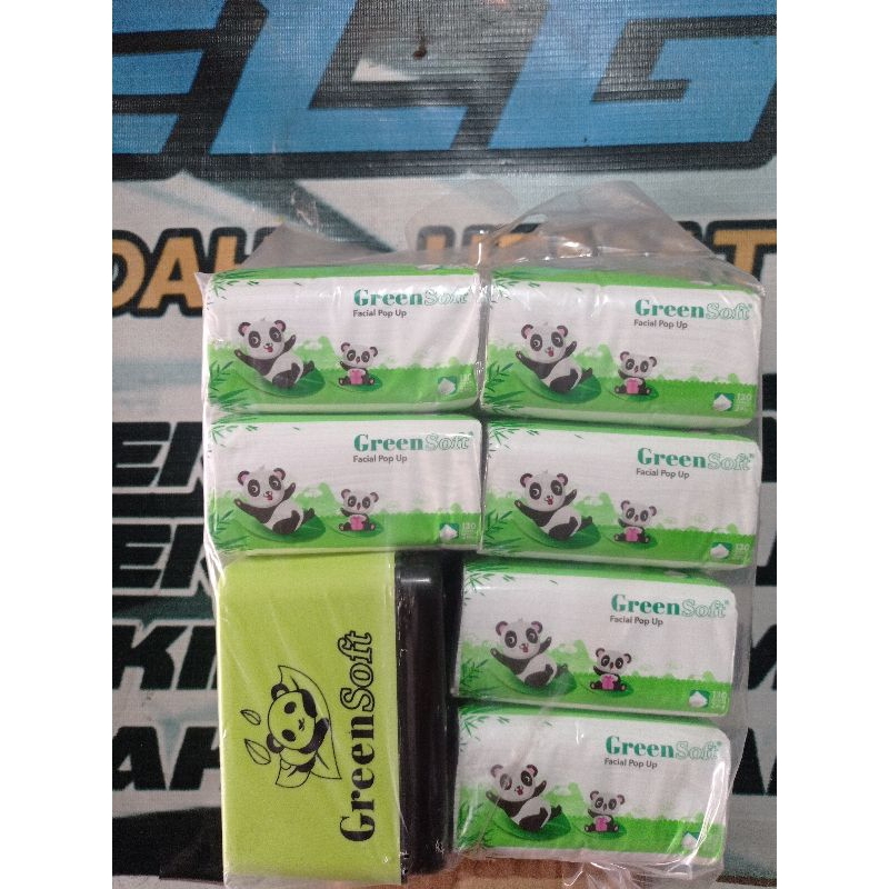 TISSUE FACIAL POP UP GREEN SOFT 130s 1pack
