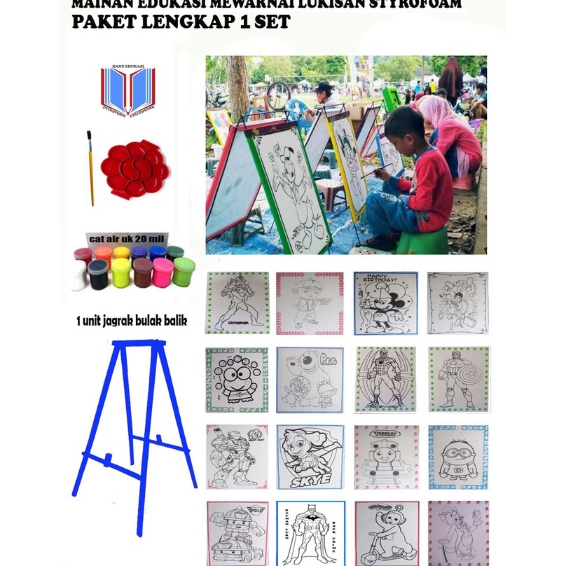 

KODE C84E Mainan anak anak yang lagi viral mewarnai styrofoam lukis lengkap 1 set