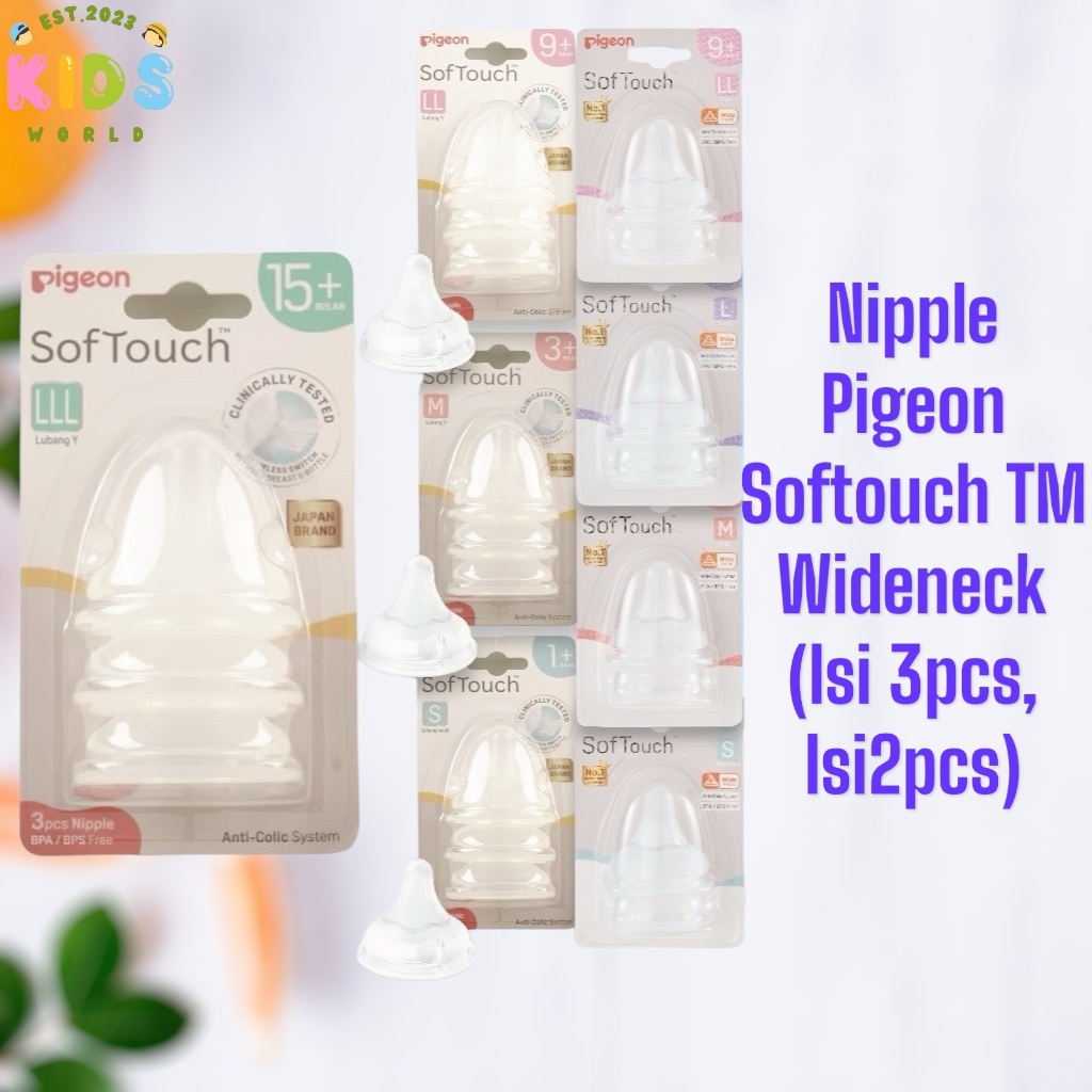 (3PCS Blister) Nipple PIGEON SofTouch TM Nipple size LLL 15M+ Ori Pigeon Indonesia