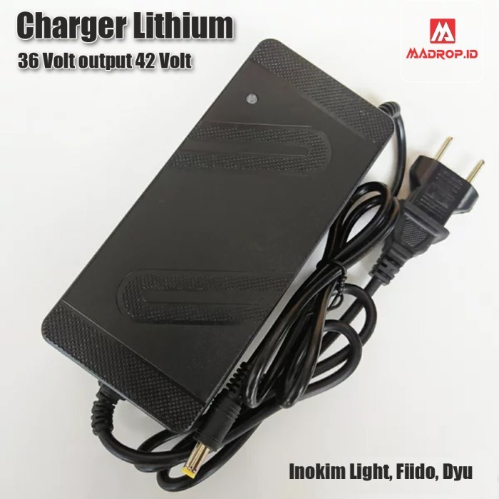 Charger Lithium Sepeda Listrik 36V 42V 2A Inokim Light Diido Dyu
