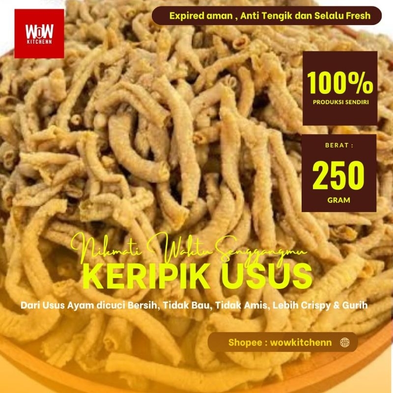 

KRIPSUS 250 gram/Keripik Usus/Snack Time/Snack Murah/snack time by wowkitchenn