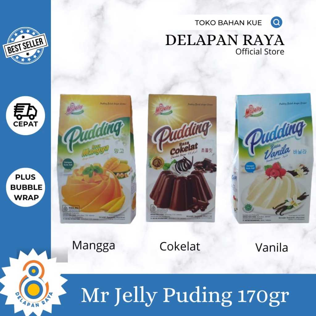 

MR.JELLY PUDING RASA MANGGA COKLAT VANILA 120gr -8Raya