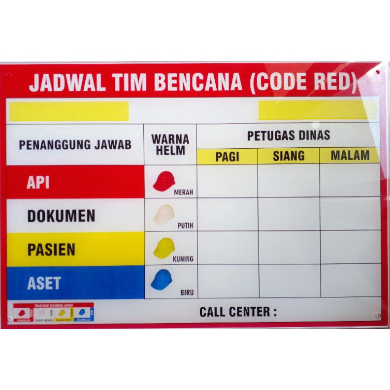 

KODE V8H Papan Jadwal Tim Bencana CODE RED