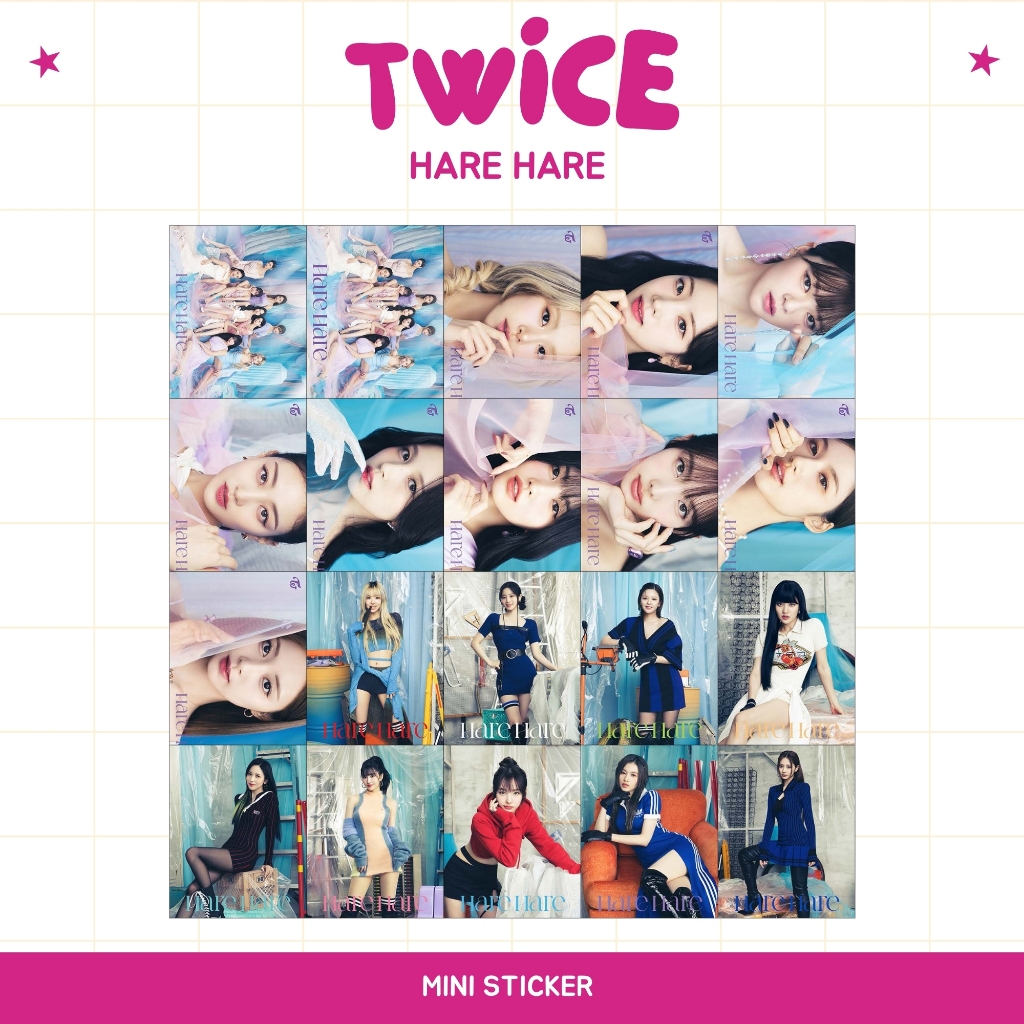 MINI STIKER TWICE HARE (ISI : 20 PCS) STICKER CHROMO KPOP IDOL KOREA PREMIUM MURAH UNOFFICIAL JIHYO 