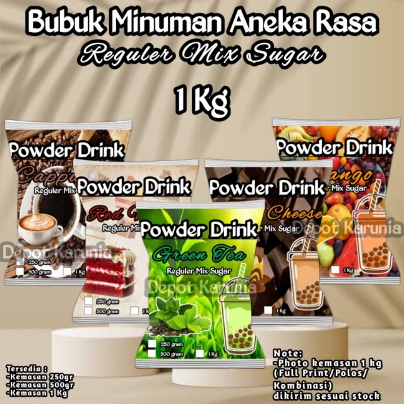 

Serbuk Minuman Rasa Mix Gula 1kg Reguler Bubuk Minuman Kekinian 1 kg