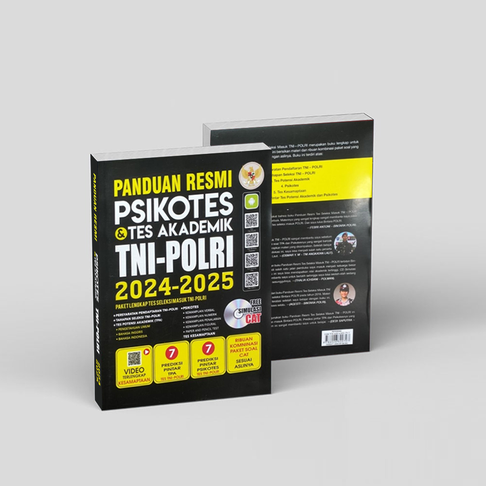 

Buku Tes TNI-POLRI 2025 Panduan Resmi Psikotes & Tes Akademik TNI-Polri 2024-2025 PllusCD