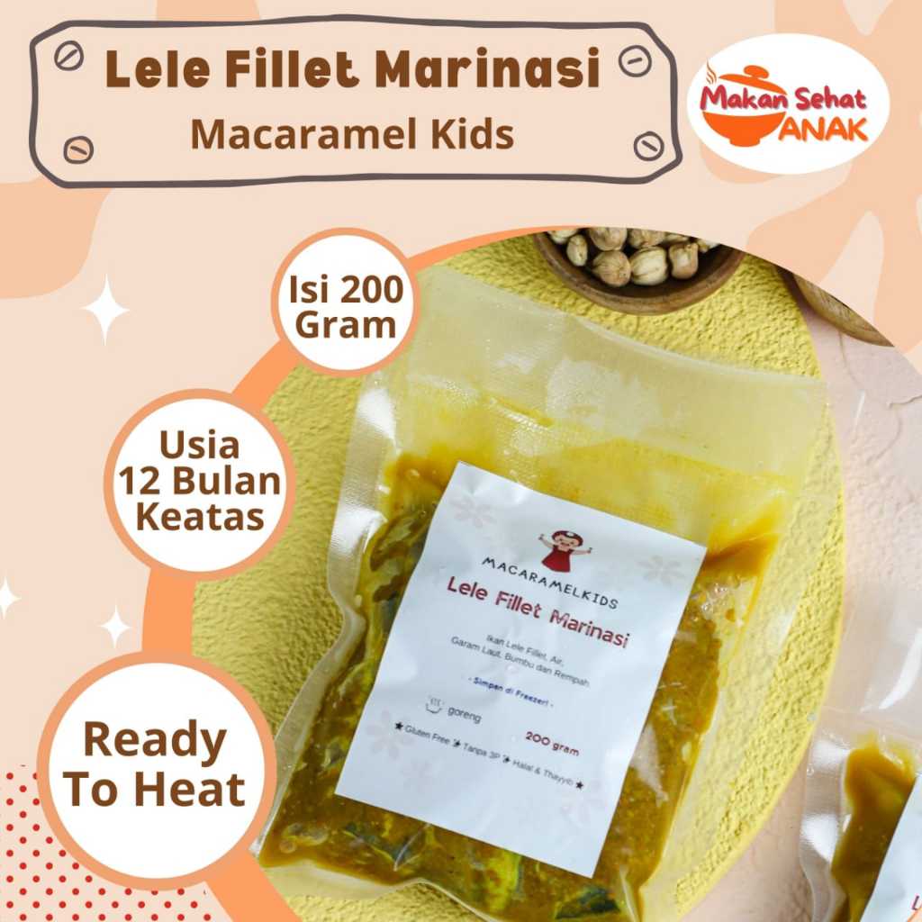 

Kinder Plate (Macaramel Non Organik) Lele Fillet MPASI 9 bulan keatas by Makan Sehat Anak