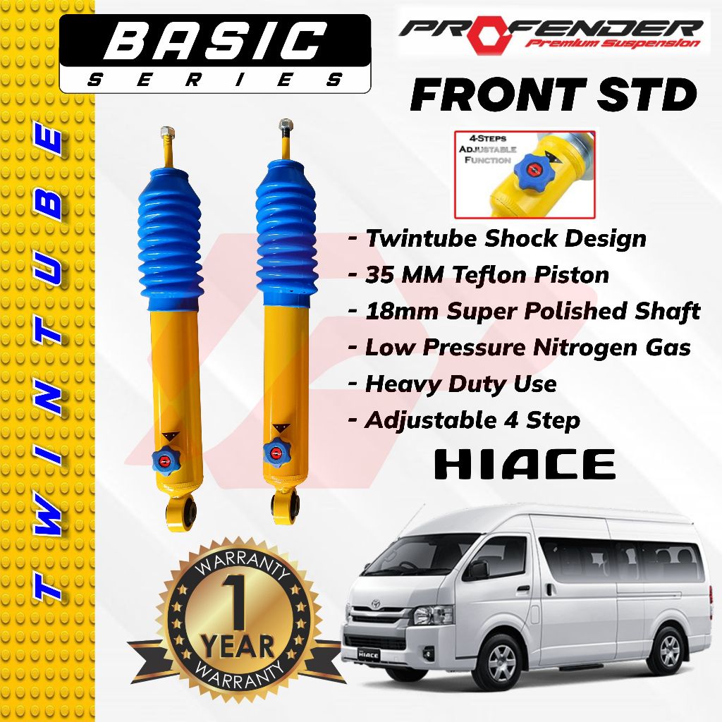 [BASIC] Aksesoris Suspensi Shockbecker PROFENDER Twintube 4 Steps - Toyota Hiace Commuter H200 - Ori