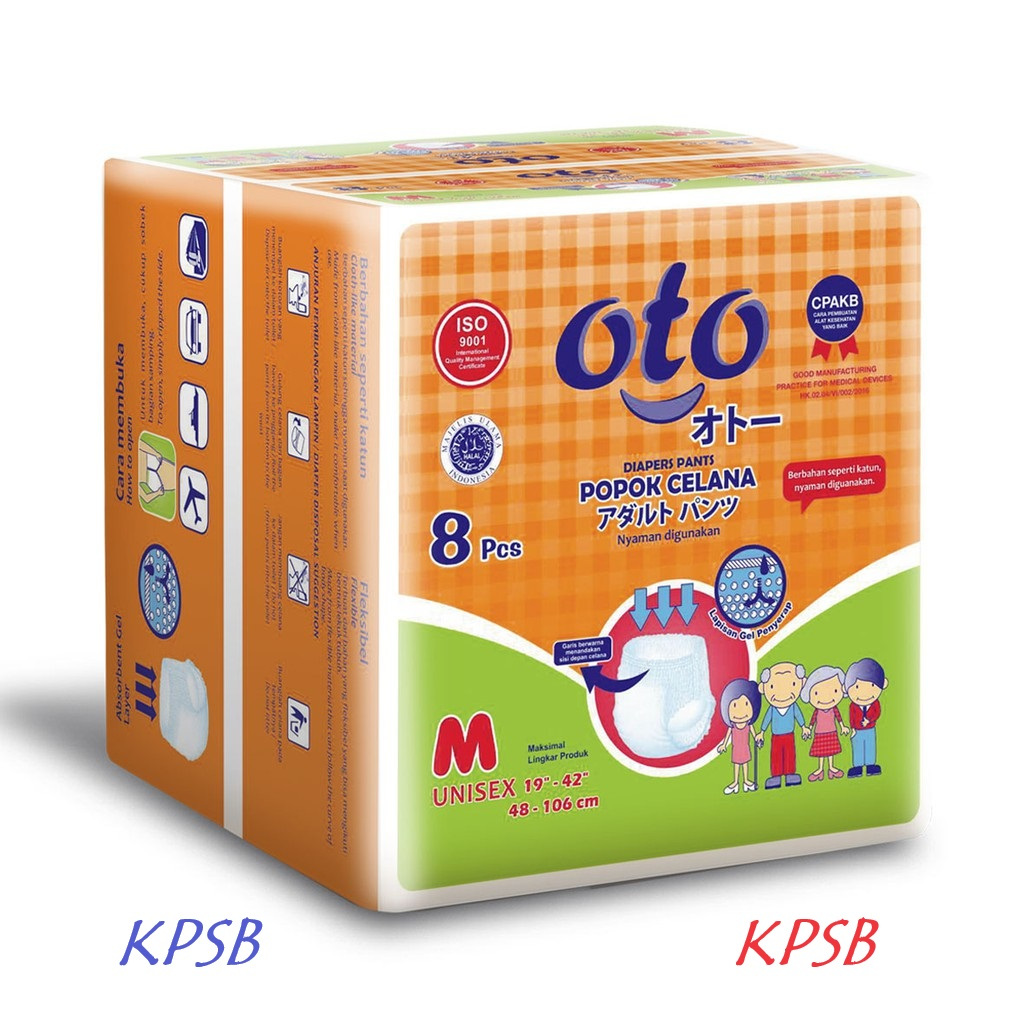 OTO Diapers Adult Pants / Popok Dewasa model Celana Ukuran M isi 8 pcs