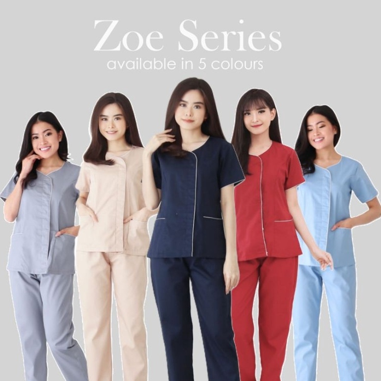 LANGSUNG ATC Renne Baju Suster Zoe Short Sleeve  Seragam Baby Sitter Jumbo  Seragam Nanny Big Size  