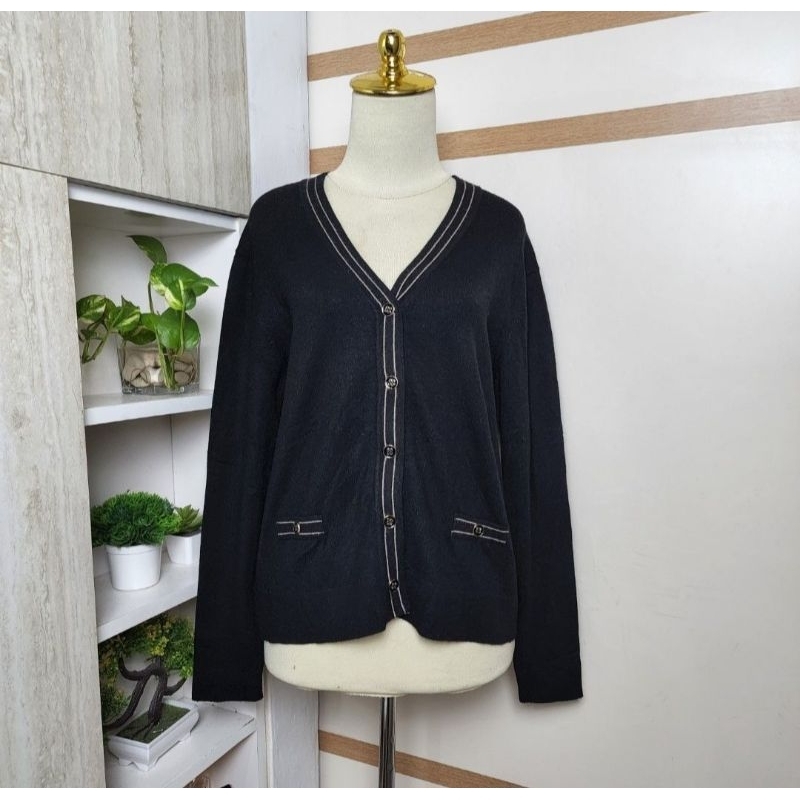 ATG black soft knit cardigan