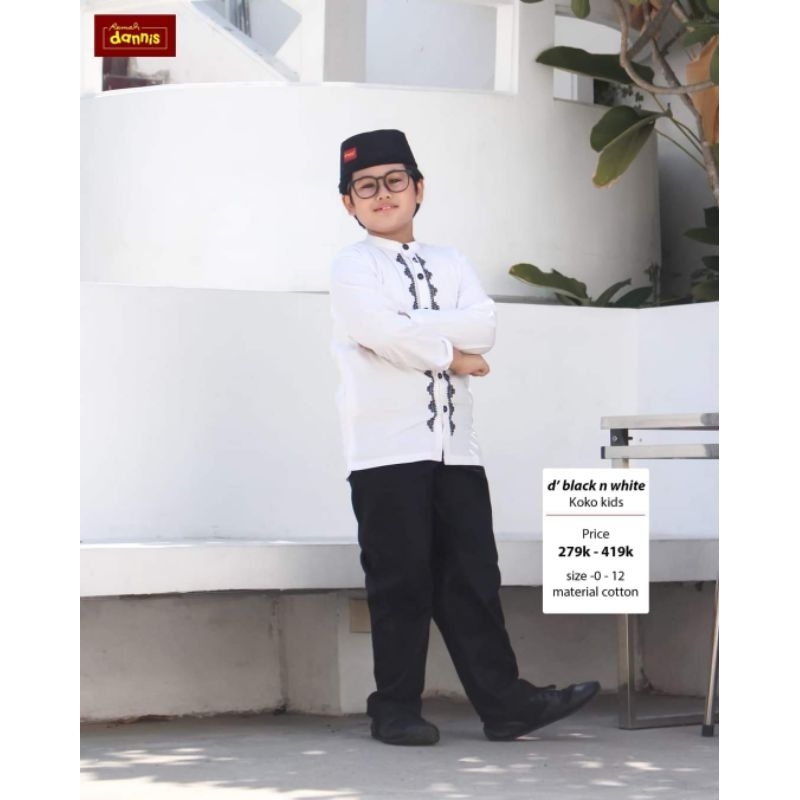 Koko Anak Terbaru Dannis d' Black and White / Koko Putih / Koko Anak Putih