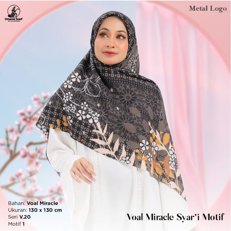 Jilbab Segi empat Syar'i isi ( 3pcs) Bahan Voal Miracle Um Scarf By umama Nyaman Dipakai