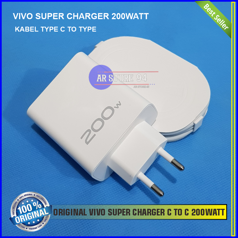 CHARGER VIVO 200W USB C TO TIPE C SUPER CHARGER 200W CABLE C TO TIPE C ORI VIVO AR