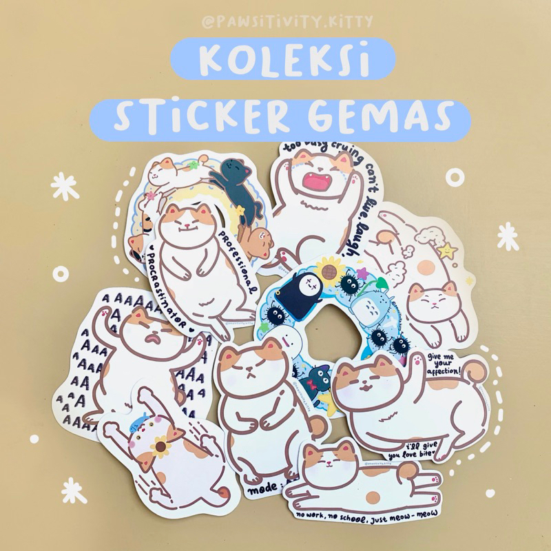 

Stiker Vynil Waterproof Kucing Lucu Ghibli