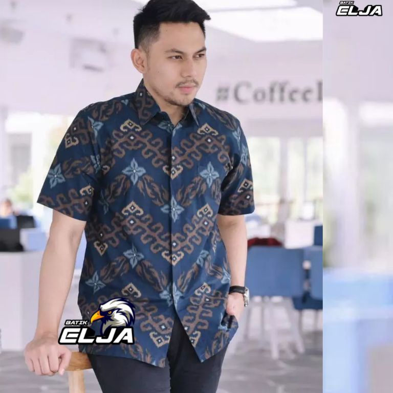 Diskon Gede Kemeja Batik Pria Lengan Pendek Modern Baju Seragam Kerja Cowok Hem Laki laki Cowo Dewas