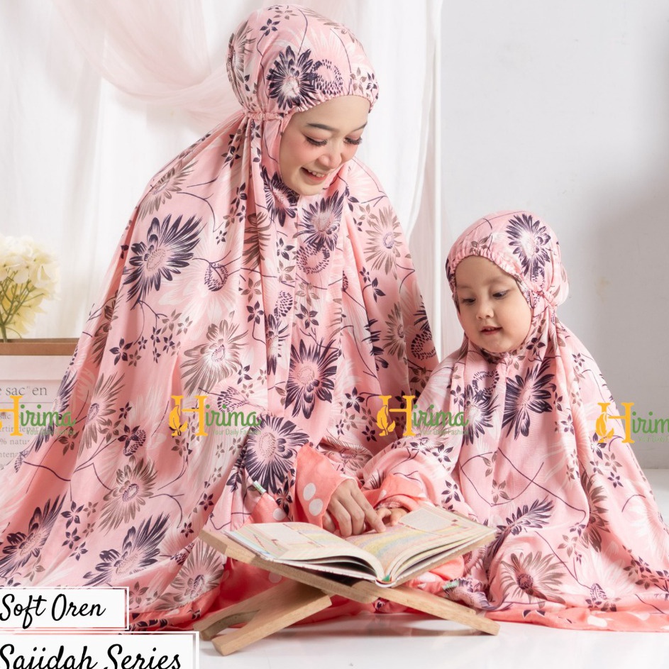 Special Delivery  Mukena Sajidah limited edition soft oren ibu dan anak