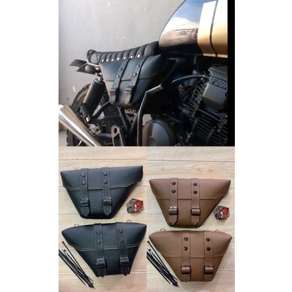 tas samping sidebag side bag cover bok box aki motor japstyle bratstyle scrambler custom vintage Bes