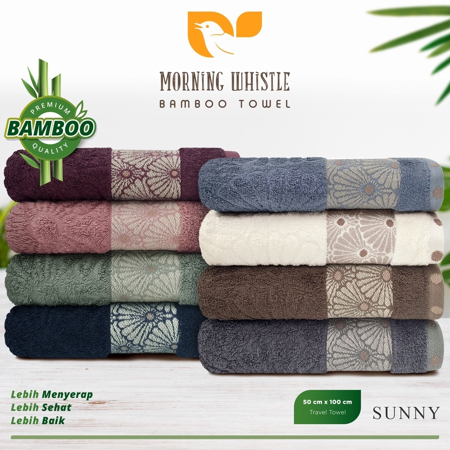 COD Morning Whistle Bamboo Towel  Sunny  Handuk Mandi Dewasa 7x135cm  5x1cm  34x8cm