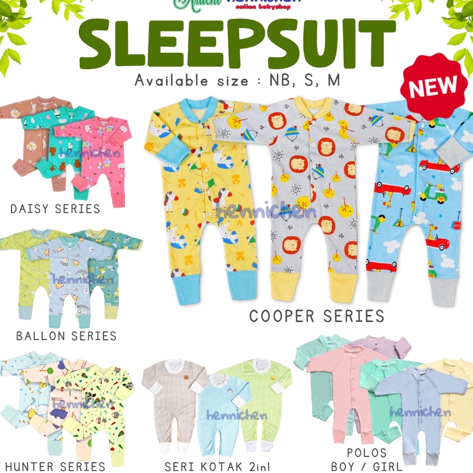 Grosir Terkini  BANYAK MOTIF 1 pcs ARUCHI Baju Sleepsuit ARUCHI COOPER  DAISY  HANAMI  CLOUDY  HUNTE