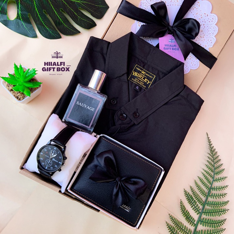 Buruan Belanja Paket Salman Hampers Kaos Kemeja cowok parfum cowok jam tangan dompet cowok kado ulan