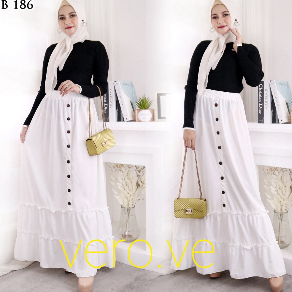 Terbagus Rok panjang Kancing Rok cabang Kerutan Rok mayungPayung Rok muslim Plisket Terbaru Terlaris