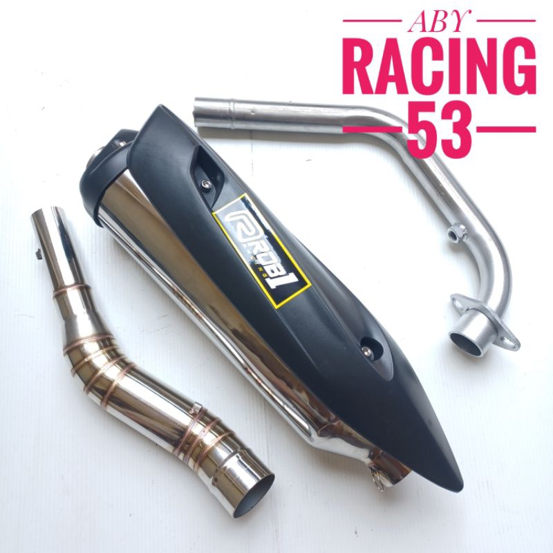 Knalpot standart Racing Rob 1 inlet 50 Cbr150 - Cb 150 - Supra GTR - Sonic - Verza - R15 - Byson - V