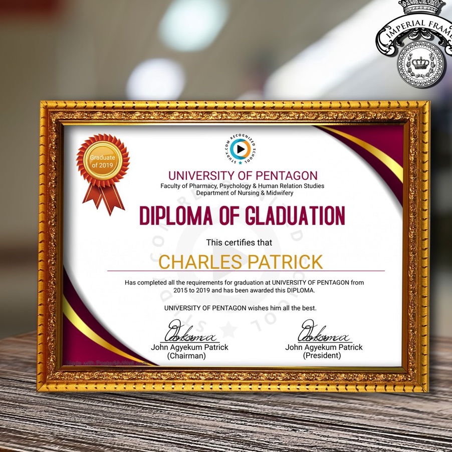 Terlaku Bingkai Frame Figura Foto Ijazah A4  21x3 cm  silver  gold