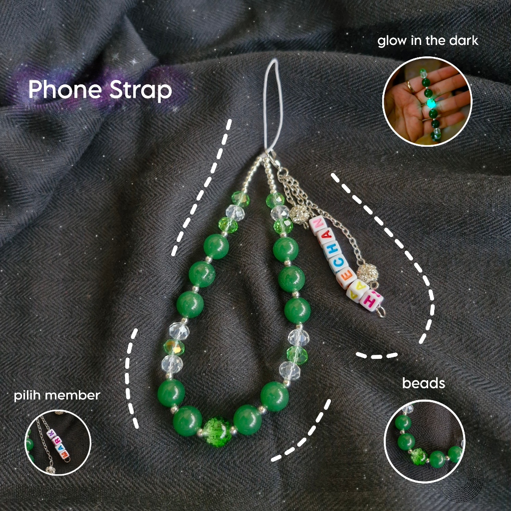 [STRAP PHONE] Strap Charm Beads Phone Keychain - Gantungan HP - Bracelet Manik - NCT Dream - 127 - W