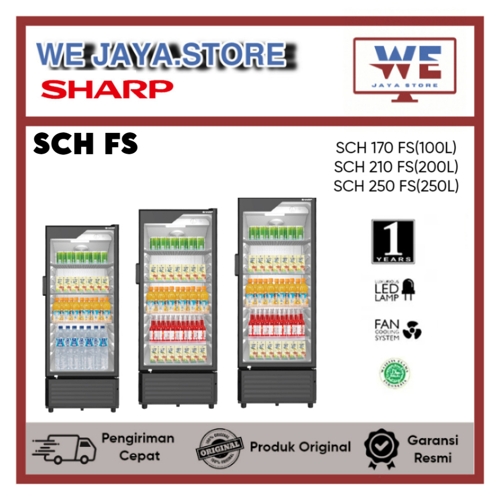SHOWCASE SHARP SCH-FS SCH170FS 3rak |SCH210FS 3 rak|SCH250FS 4 rak