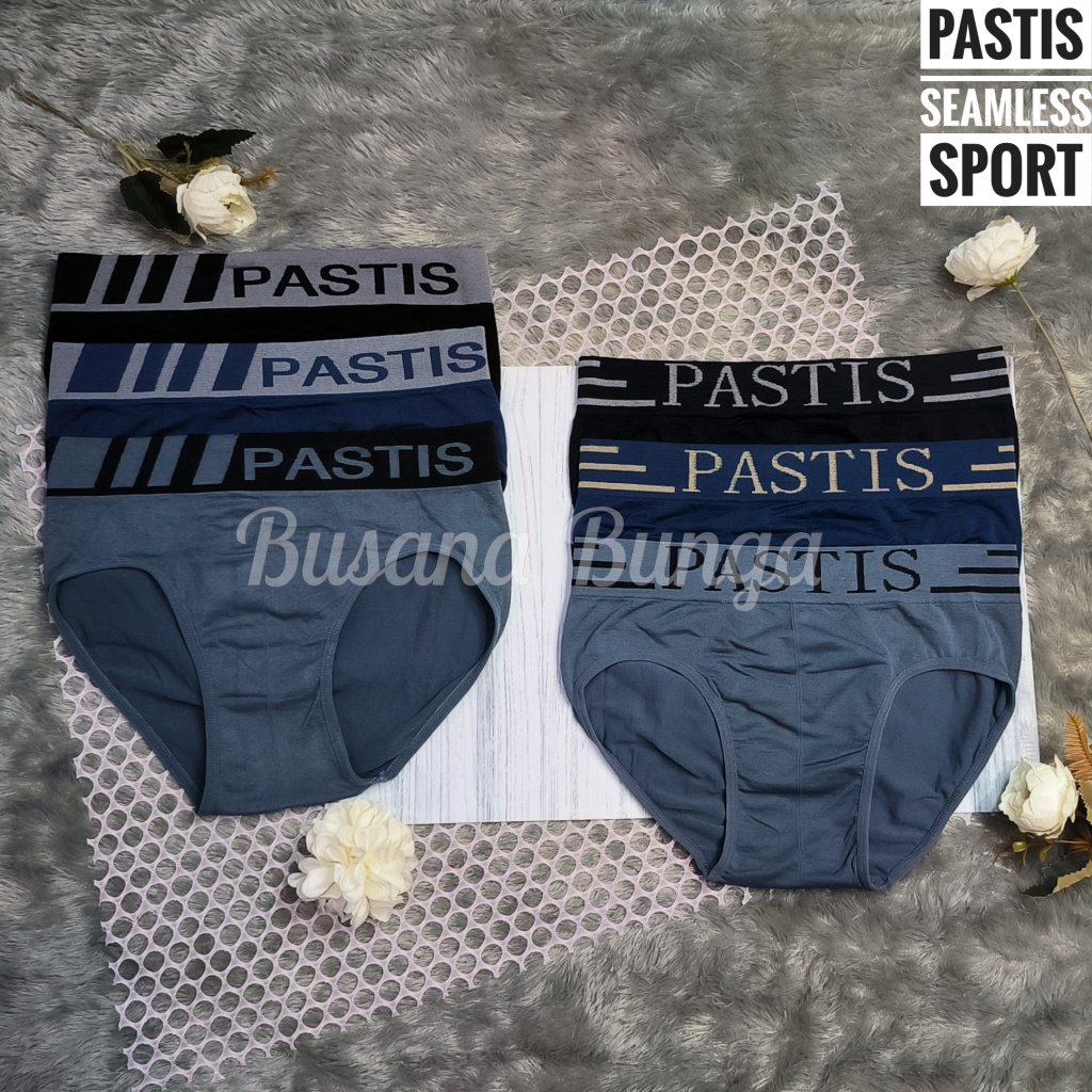 Pastis (3pc, 6pc) CD/Celana Dalam Pria Pastis Seamless Sport Lembut Elastis