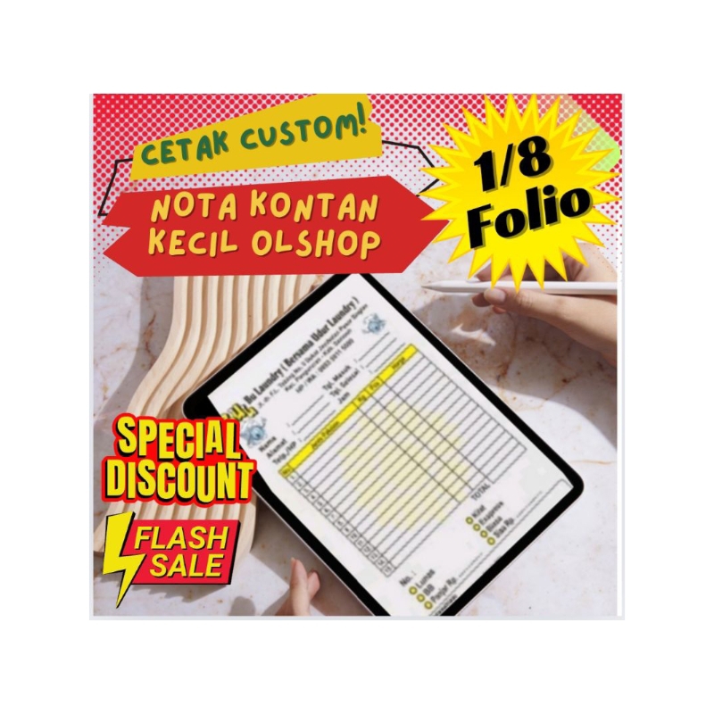 

CETAK NOTA PENJUALAN/BON TOKO/KWITANSI PEMBAYARAN/BARANG MASUK KELUAR OLSHOP/AGEN/DEPO ISI ULANG/COUNTER PULSA/LAUNDRY Desain bebas Custom
