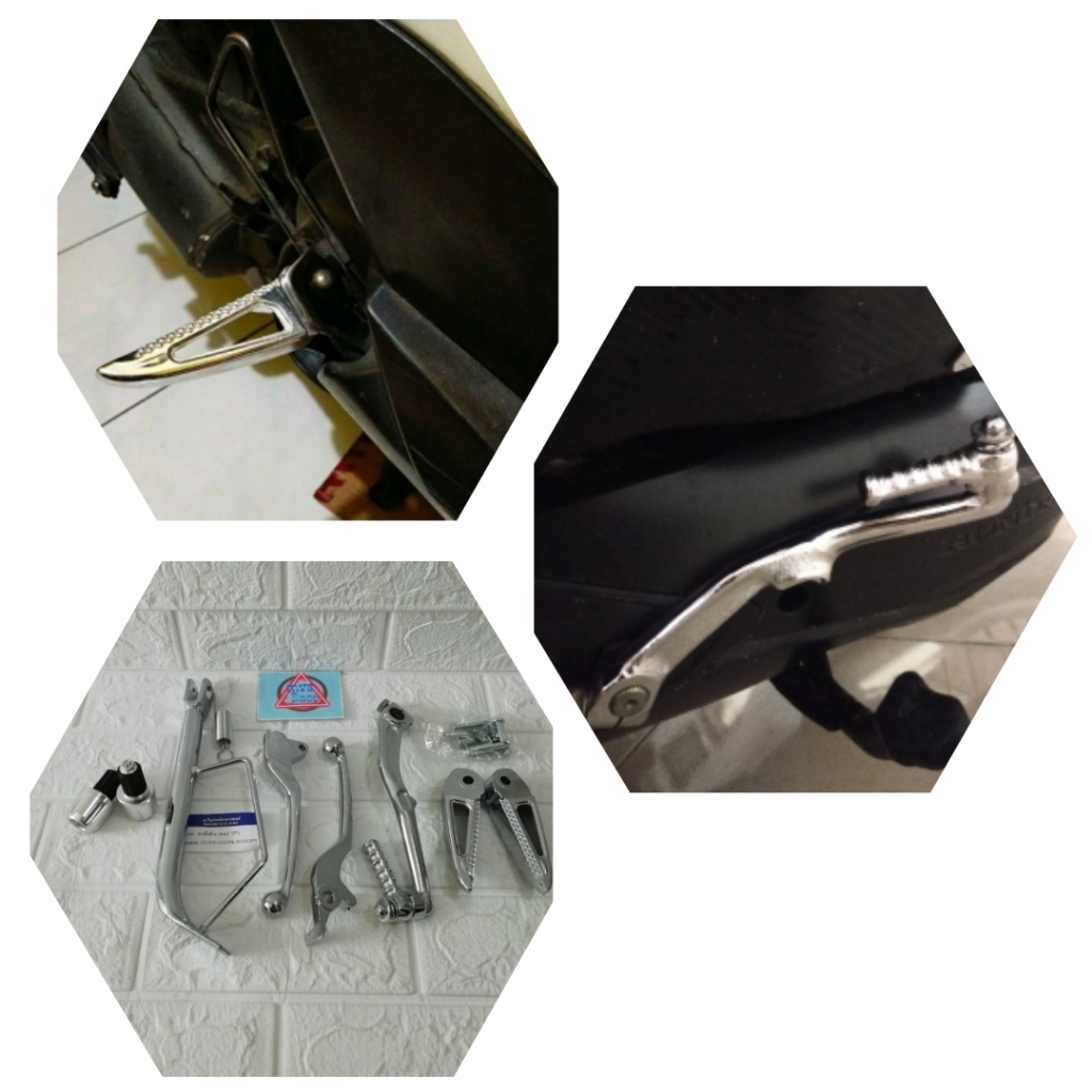 Handle Rem ( Non Cbs ) + Selahan + Standar Samping + Footstep + Jalu Stang Cnc = Beat Fi, Vario 110 