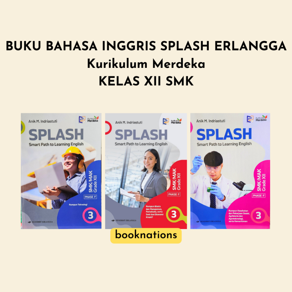 Buku Bahasa Inggris SPLASH kelas 12 XII SMK ERLANGGA Kurikulum Merdeka