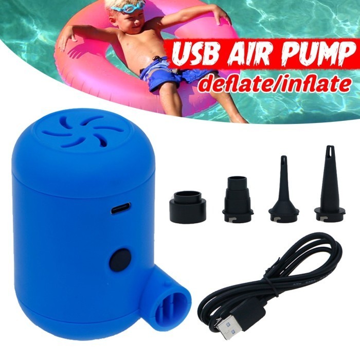 AIR PUMP ELEKTRIK USB Electric Portable POMPA ANGIN KASUR BAN RENANG