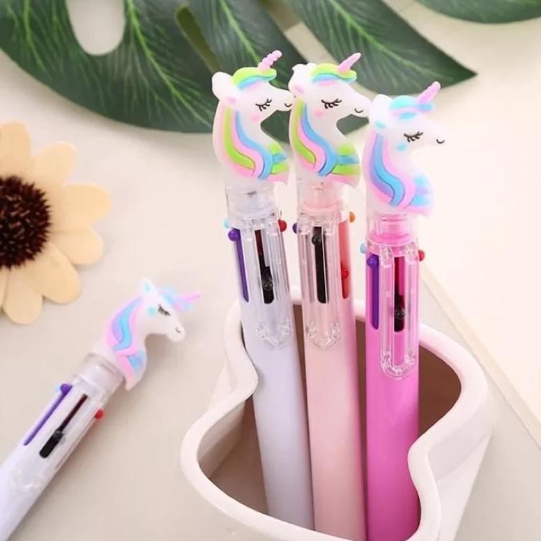 

PULPEN KARAKTER 6 WARNA WARNI UNICORN PENA BOLPOIN TINTA Murah