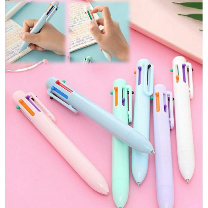

Pulpen Warna Mekanik Pastel Color / 6 In 1 Warna Pulpen Multicolor / Pulpen Warna Warni / Pulpen Sekolah Multicolor