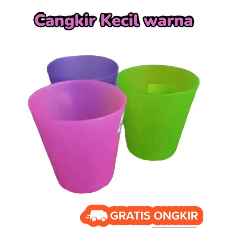 GELAS PLASTIK KECIL CUP WARNA