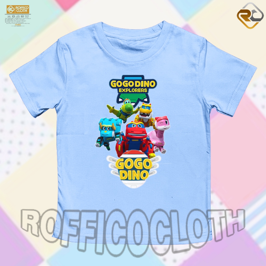 BAJU ANAK KAOS ANAK Gogodino Go Go Dino EXPLORERS REX TOMO VIKI PING LOCKY POKEY ANKY PERRY STORM - 
