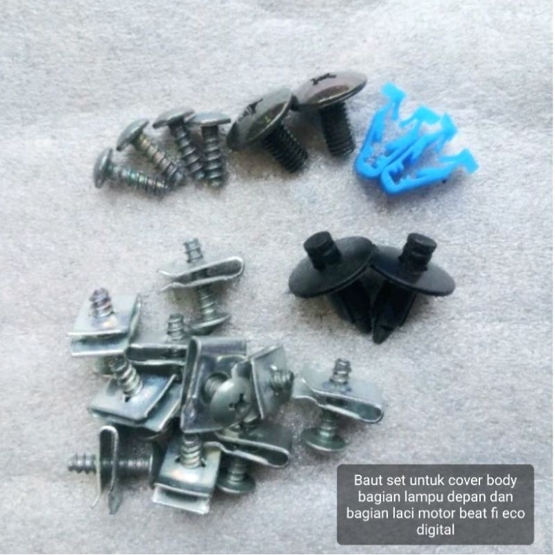 BAUT SET UNTUK COVER BODY BAGIAN LAMPU DEPAN DAN BAGIAN LACI MOTOR HONDA BEAT FI ECO DIGITAL 2016 - 